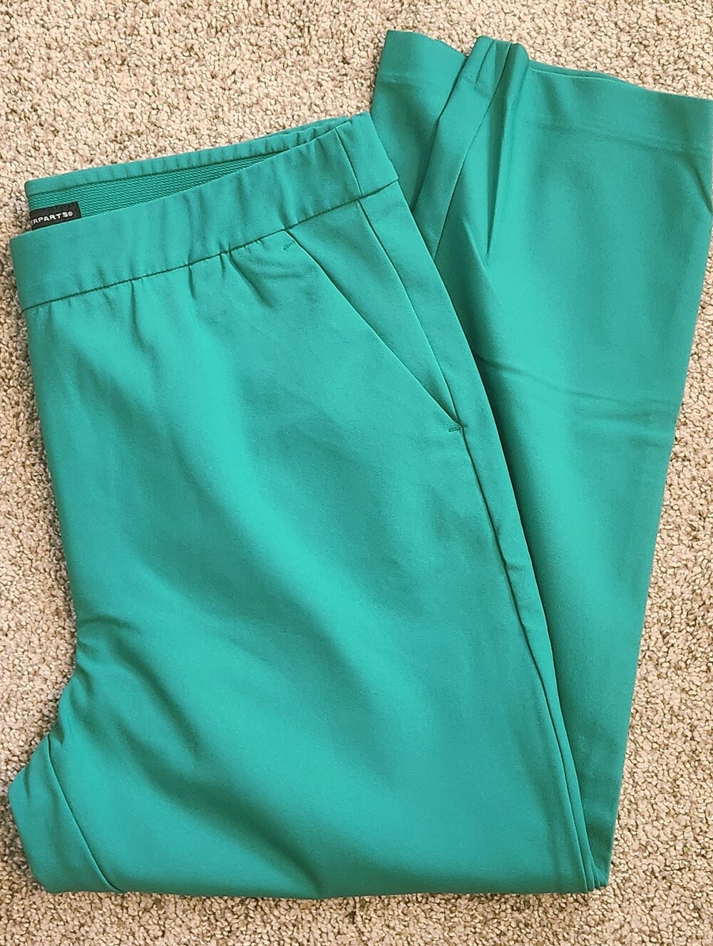 Counterparts Teal Pull-On Ankle Pants Size 14 Stretch Career Office Casual